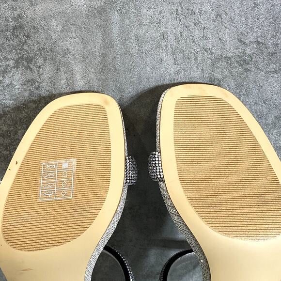 MICHAEL MICHAEL KORS Women's Silver Rhinestone Embellished Clara Dress Sandals - Picture 8 of 10